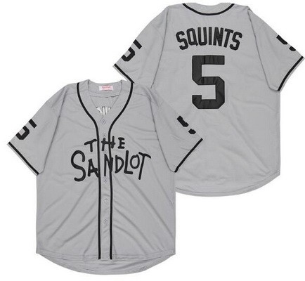 Men's The Sandlot #5 Michael Squints Gray Baseball Jersey