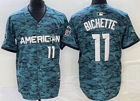 Men's Toronto Blue Jays #11 Bo Bichette Aqua 2023 All Star Cool Base Jersey
