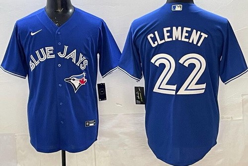 Men's Toronto Blue Jays #22 Ernie Clement Blue Cool Base Jersey
