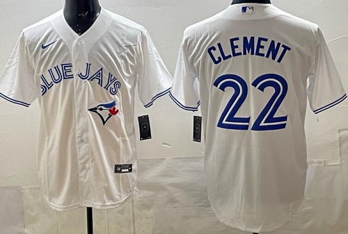 Men's Toronto Blue Jays #22 Ernie Clement White Cool Base Jersey