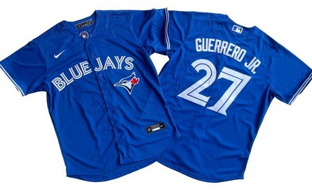 Men's Toronto Blue Jays #27 Vladimir Guerrero Jr Blue Cool Base Jersey
