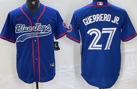 Men's Toronto Blue Jays #27 Vladimir Guerrero Jr Blue Fashion Baseball Jersey