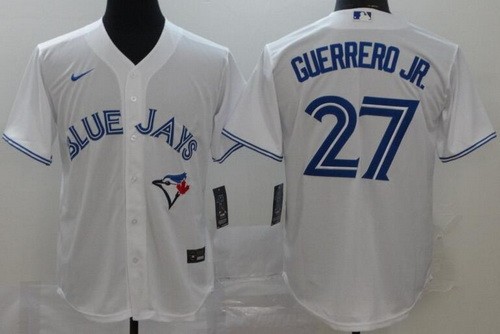 Men's Toronto Blue Jays #27 Vladimir Guerrero Jr White 2020 Cool Base Jersey