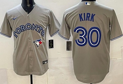 Men's Toronto Blue Jays #30 Alejandro Kirk Gray Cool Base Jersey