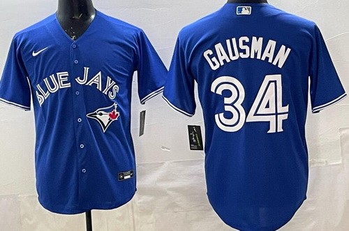 Men's Toronto Blue Jays #34 Kevin Gausman Blue Cool Base Jersey