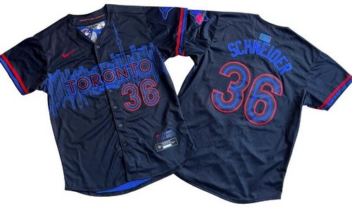 Men's Toronto Blue Jays #36 Davis Schneider Black 2024 City Connect Limited Jersey