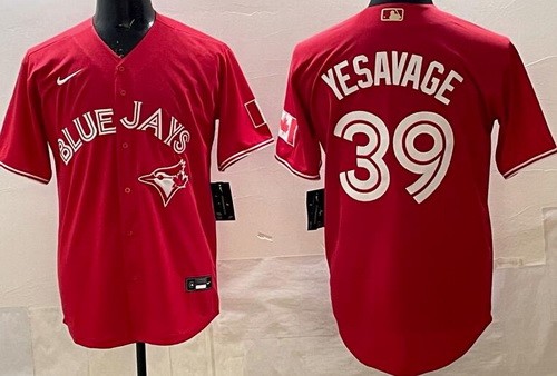 Men's Toronto Blue Jays #39 Trey Yesavage Red Cool Base Jersey
