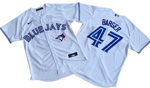 Men's Toronto Blue Jays #47 Addison Barger White Cool Base Jersey