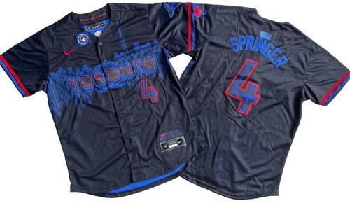Men's Toronto Blue Jays #4 George Springer Black 2024 City Connect Limited Jersey