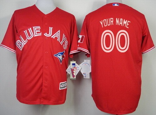 Men's Toronto Blue Jays Customized Red Cool Base Jersey