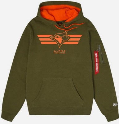 Men's Toronto Blue Jays Green Alpha Industries Pullover Hoodie
