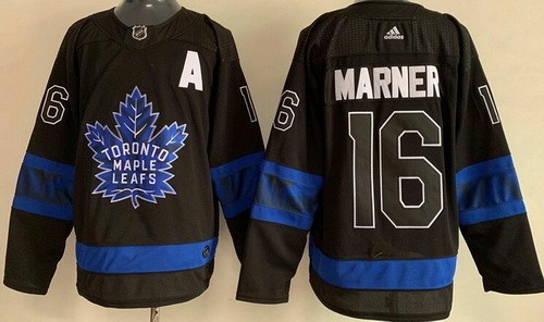 Men's Toronto Maple Leafs #16 Mitch Marner Black Alternate Adidas Authentic Jersey
