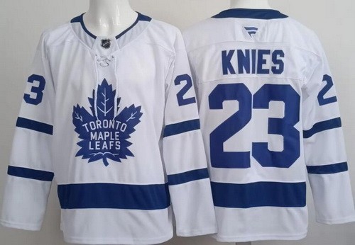 Men's Toronto Maple Leafs #23 Matthew Knies White Authentitc Jersey