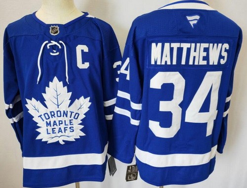 Men's Toronto Maple Leafs #34 Auston Matthews Blue Fanatics Authentic Jersey