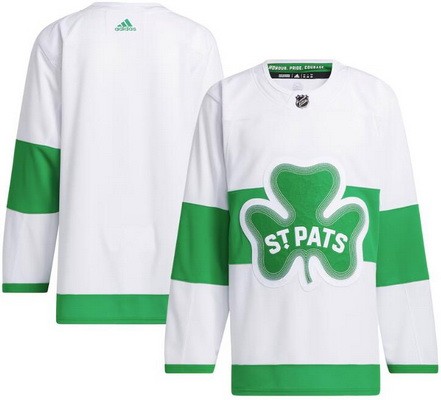 Men's Toronto Maple Leafs Customized White St Patricks Authentic Jersey