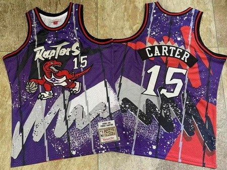 Men's Toronto Raptors #15 Vince Carter Purple Super Basketball Series Authentic Jersey