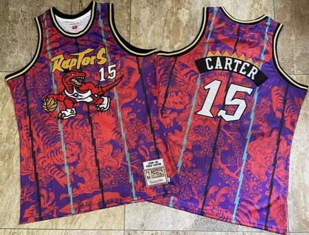 Men's Toronto Raptors #15 Vince Carter Purple Tiger Totem Authentic Jersey