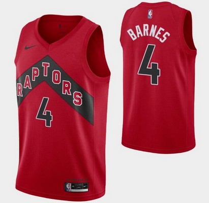 Men's Toronto Raptors #4 Scottie Barnes Red 2021 Icon Hot Press Jersey