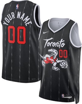 Men's Toronto Raptors Custom Black 2025 City Heat Press Jersey
