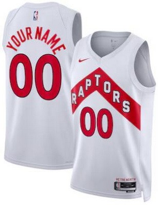 Men's Toronto Raptors Custom White Heat Press Jersey