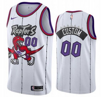 Men's Toronto Raptors Customized White Throwback Stitched Swingman Jersey