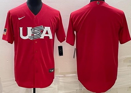 Men's USA Blank Red 2023 World Baseball Classic Cool Base Jersey