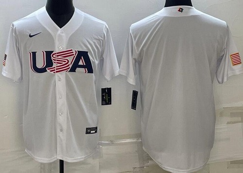 Men's USA Blank White 2023 World Baseball Classic Cool Base Jersey