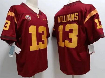 Men's USC Trojans #13 Caleb Williams Red College Football Jersey