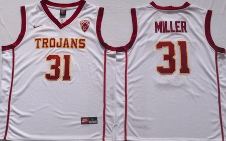 Men's USC Trojans #31 Matt Miller White College Basketball Jersey