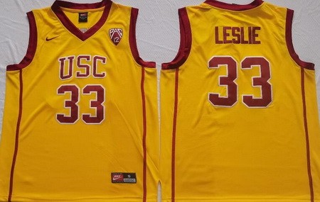 Men's USC Trojans #33 Lisa Leslie Yellow College Basketball Jersey