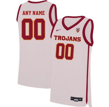 Men's USC Trojans Customized White 2019 College Basketball Jersey