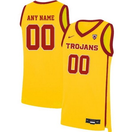 Men's USC Trojans Customized Yellow 2019 College Basketball Jersey