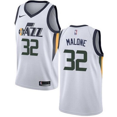Men's Utah Jazz #32 Karl Malone White Icon Hot Press Jersey