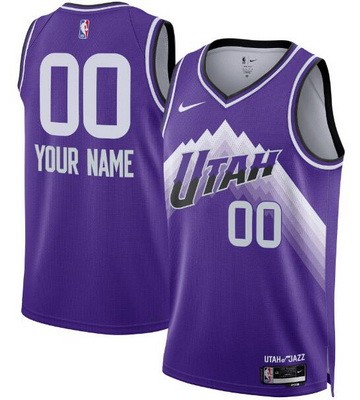 Men's Utah Jazz Custom Purple 2023 City Icon Heat Press Jersey