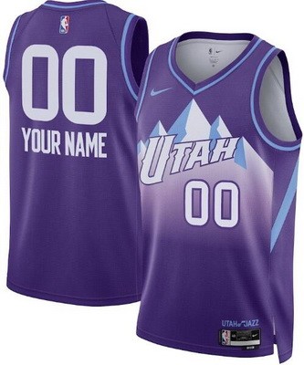 Men's Utah Jazz Custom Purple 2024 City Heat Press Jersey