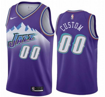 Men's Utah Jazz Customized Purple Classic Stitched Swingman Jersey