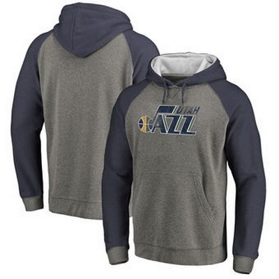 Men's Utah Jazz Gray 2 Printed Pullover Hoodie