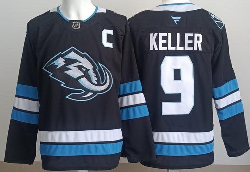 Men's Utah Mammoth #9 Clayton Keller Black Authentic Jersey