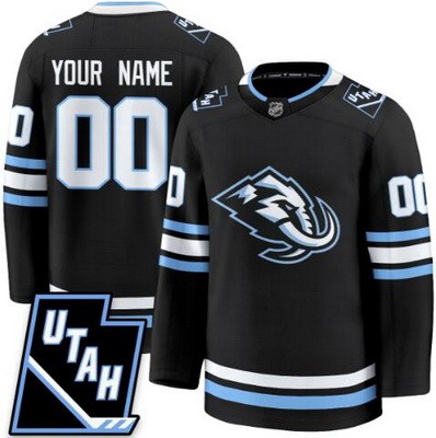Men's Utah Mammoth Customized Black Fanatics Authentic Jersey