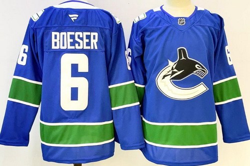 Men's Vancouver Canucks #6 Brock Boeser Blue Authentic Jersey