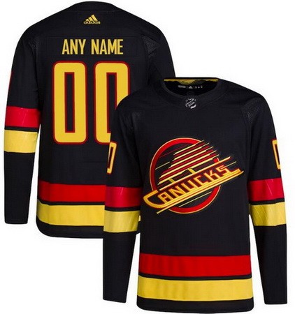 Men's Vancouver Canucks Customized Black Alternate Authentic Jersey