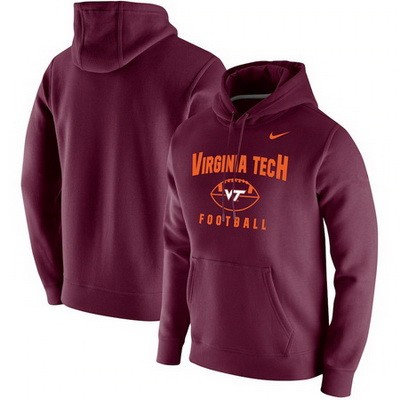 Men's Virginia Tech Hokies Maroon Football Oopty Oop Club Fleece Pullover Hoodie