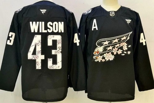 Men's Washington Capitals #43 Tom Wilson Black 50th Authentic Jersey