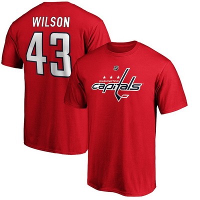 Men's Washington Capitals #43 Tom Wilson Red Printed T Shirt 112529