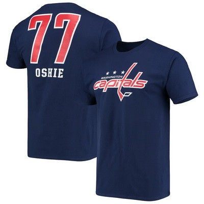 Men's Washington Capitals #77 TJ Oshie Red Navy Printed T Shirt 112578