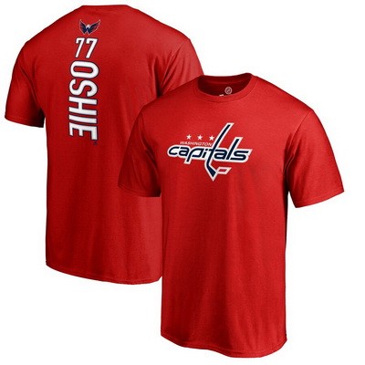 Men's Washington Capitals #77 TJ Oshie Red Printed T Shirt 112417