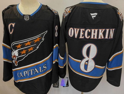 Men's Washington Capitals #8 Alex Ovechkin Black Authentic Jersey