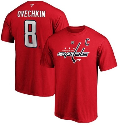 Men's Washington Capitals #8 Alex Ovechkin Red Printed T Shirt 112138