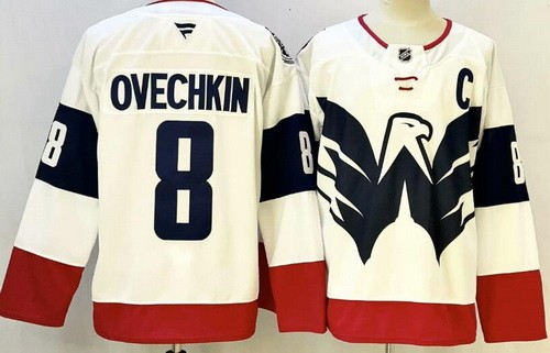 Men's Washington Capitals #8 Alex Ovechkin White Alternate Authentic Jersey