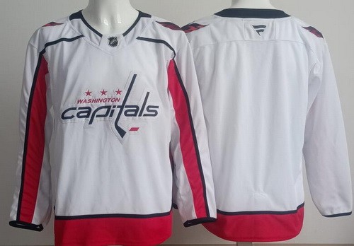 Men's Washington Capitals Blank White Authentic Jersey